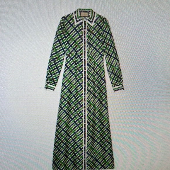 Gucci Dresses & Skirts - Gucci Silk Belt Check Print Dress size 40